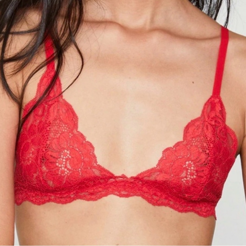 We Are Hah Red Lace Bralette